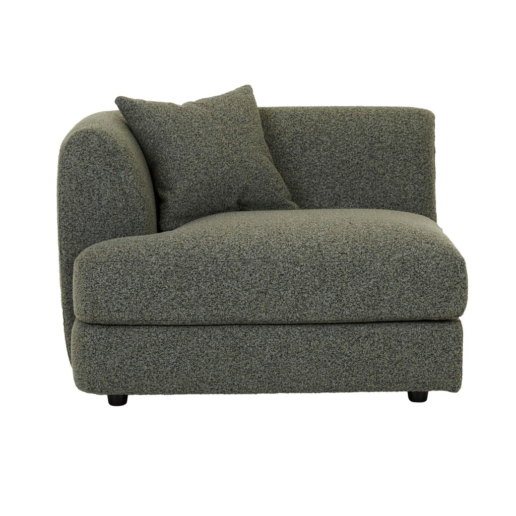 Madrid Curve 1 Seater Left Arm Sofa - Green Boucle
