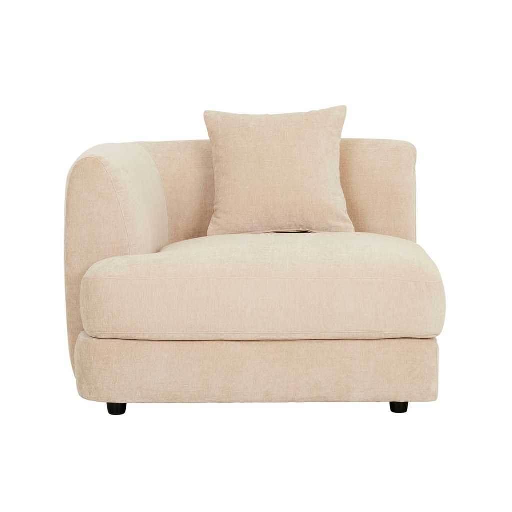 Madrid Curve 1 Seater Left Arm Sofa - Soft Wheat