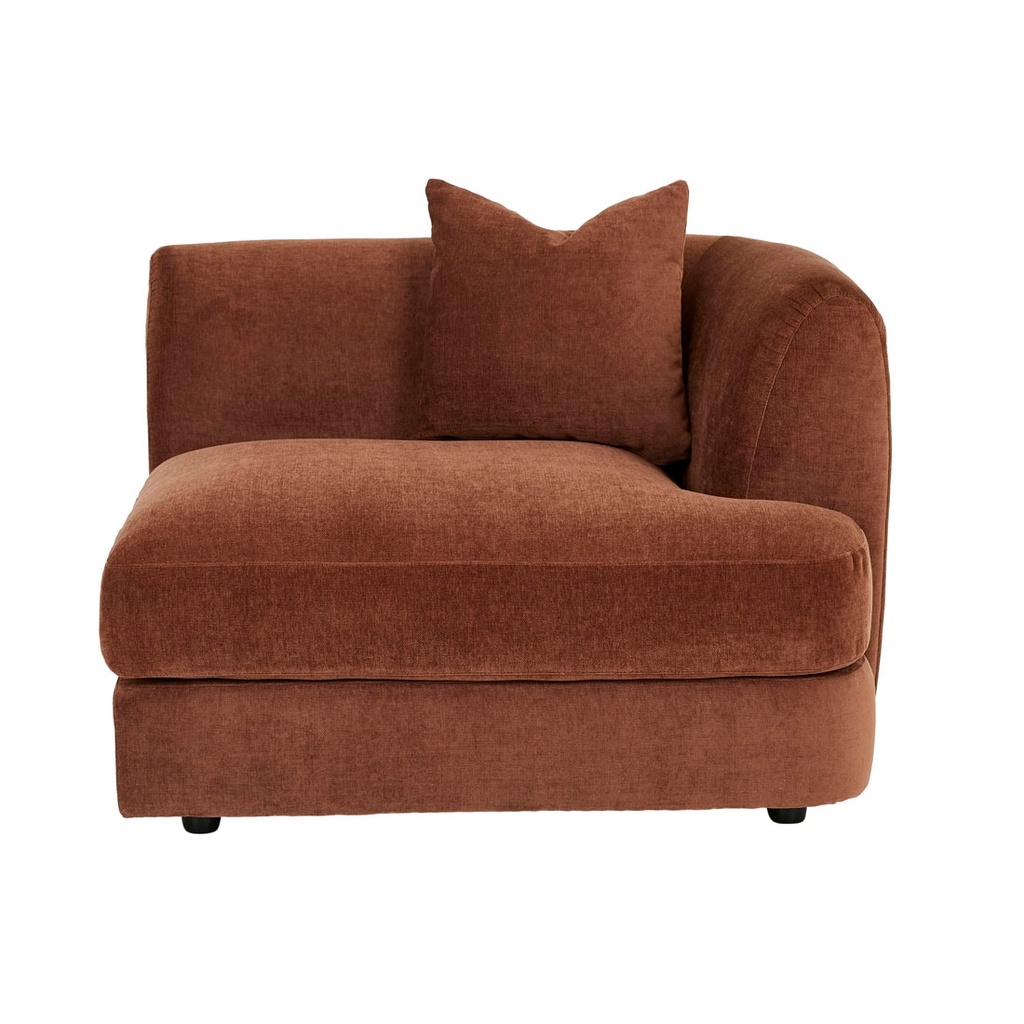 Madrid Curve 1 Seater Right Arm Sofa - Chestnut