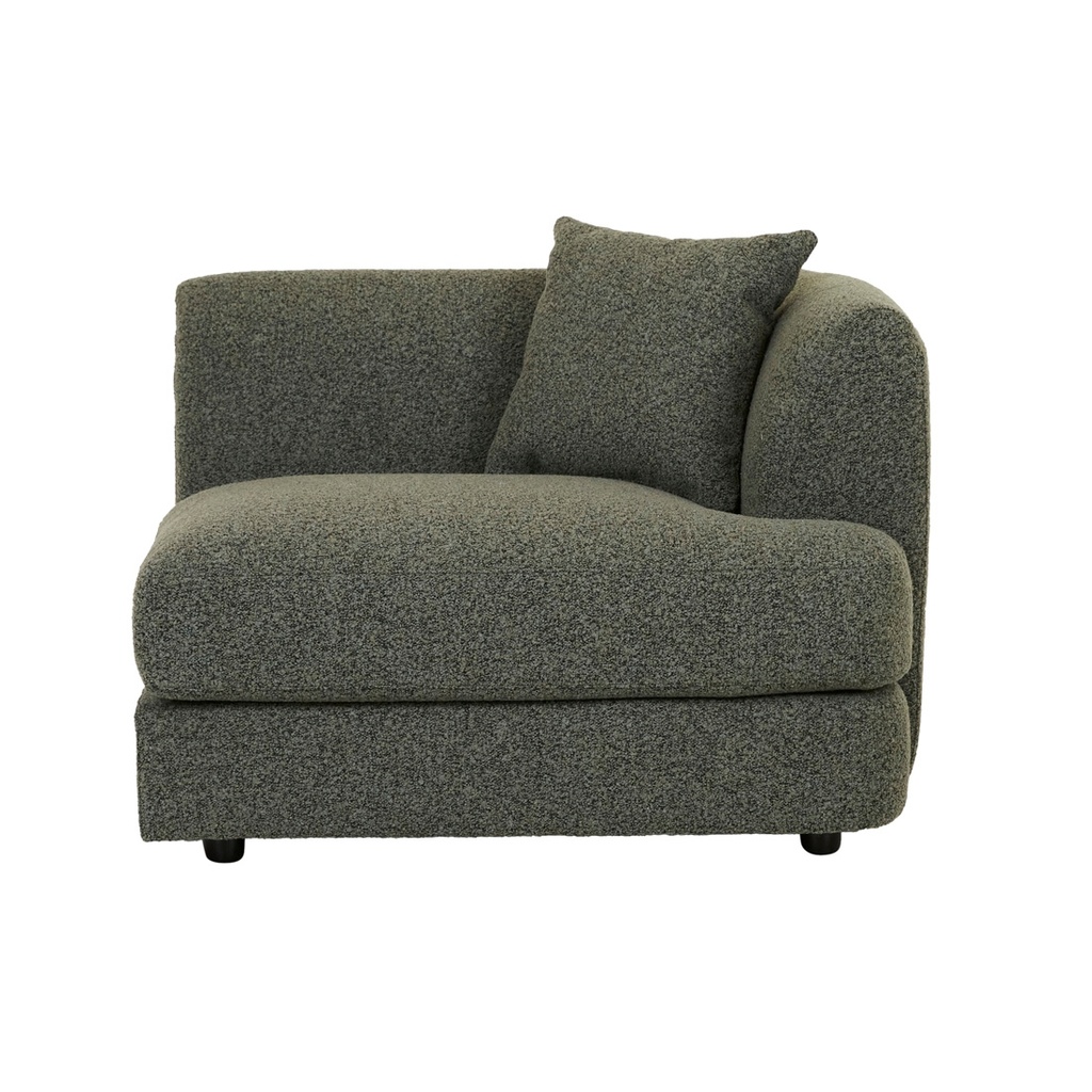 Madrid Curve 1 Seater Right Arm Sofa - Green Boucle