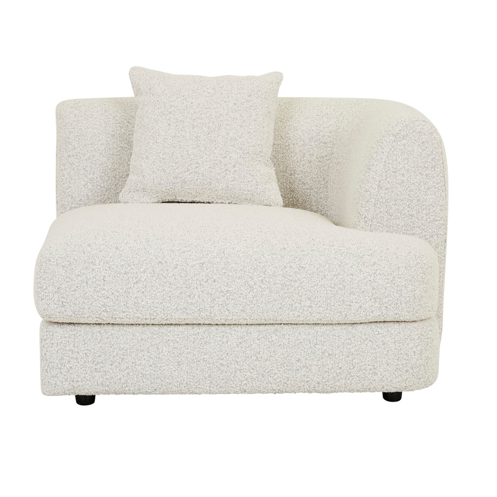 Madrid Curve 1 Seater Right Arm Sofa - Grey Speckle Boucle