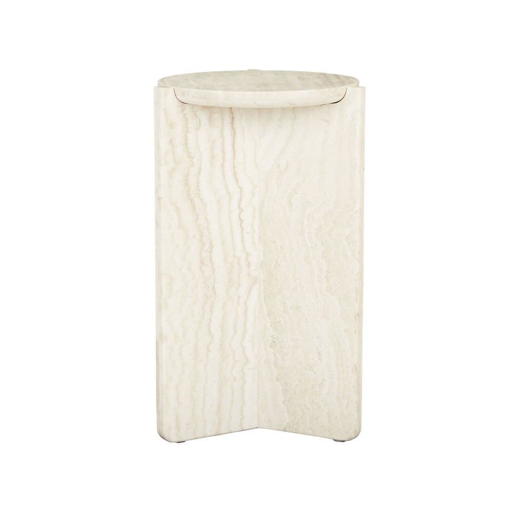 Venus Revolve Side Table - Natural Travertine