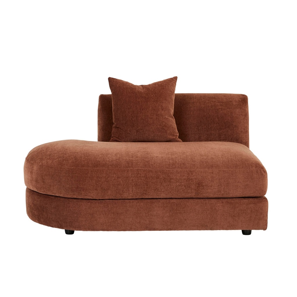 Madrid Curve Left Chaise Sofa - Chestnut
