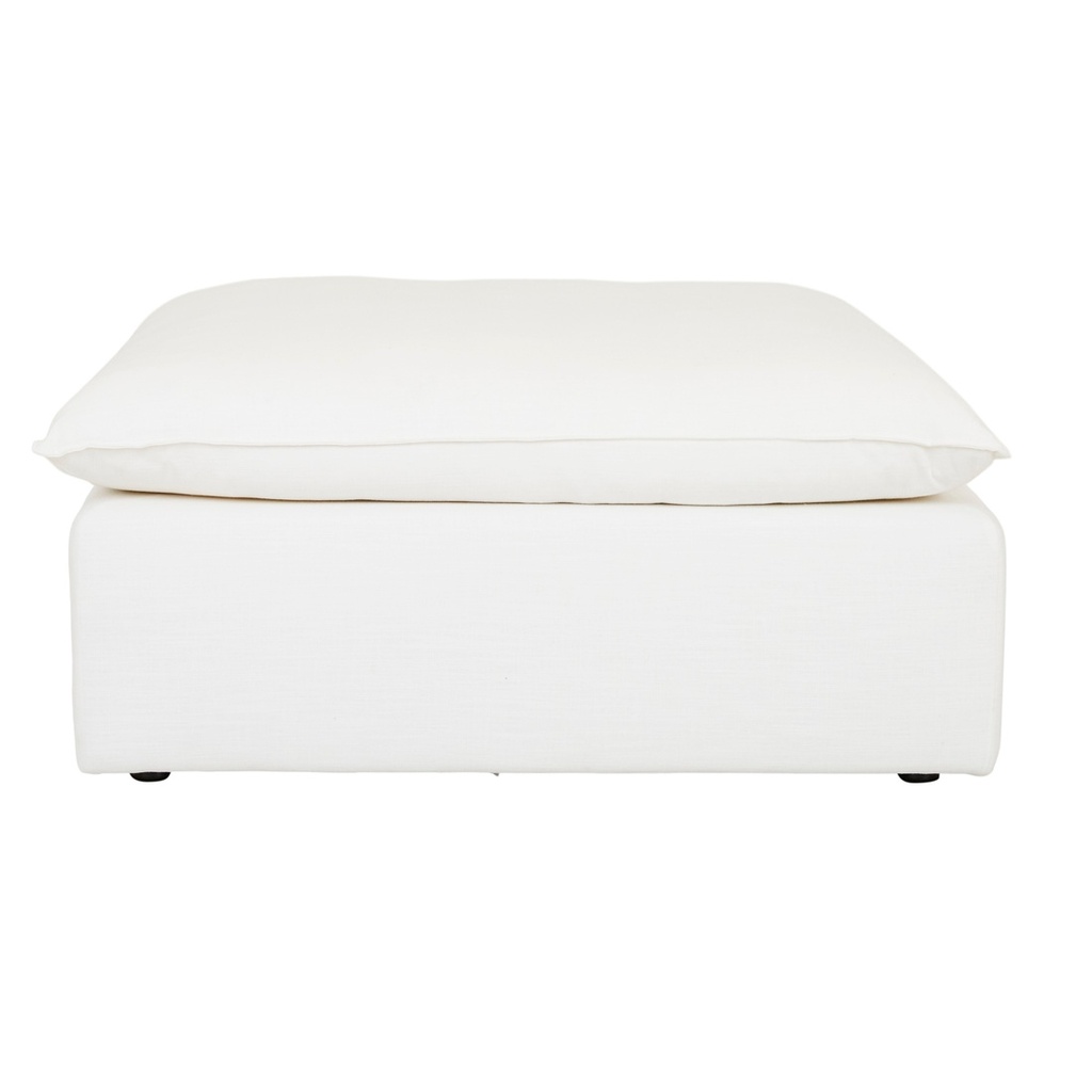 Madrid Retreat Ottoman - Dove Linen Weave