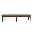Tolv Neuf Bench Seat - Kale Leather - Smoked Oak