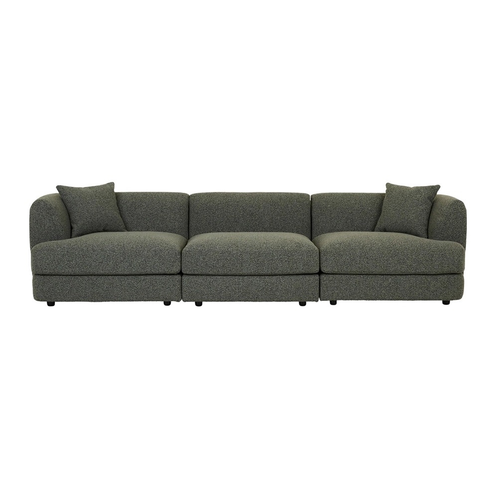 Madrid Curve 3-Seater Sofa - Green Boucle