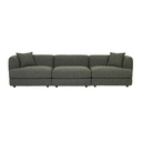 Madrid Curve 3-Seater Sofa - Green Boucle