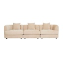 Madrid Curve 3-Seater Sofa - Soft Wheat