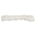 Madrid Curve 5-Seater Sofa with Left Open End Chaise - Grey Speckle Boucle