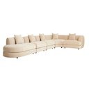 Madrid Curve 5-Seater Sofa with Left Open End Chaise - Soft Wheat