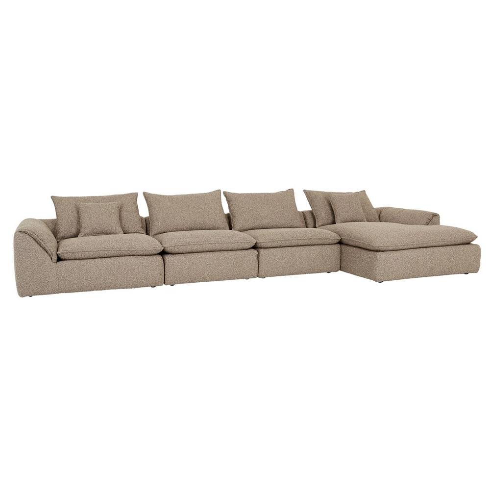 Madrid Fold 4-Seater Right Chaise - Mercury Boucle