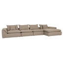 Madrid Fold 4-Seater Right Chaise - Mercury Boucle