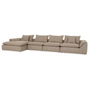Madrid Fold 4-Seater Left Chaise Sofa - Mercury Boucle