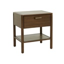 Marlow Bedside - Chocolate Oak - Brass