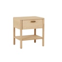 Marlow Bedside - Satin Oak - Brass