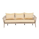 Maui Linear 3 Seater Sofa - Mustard - Taupe