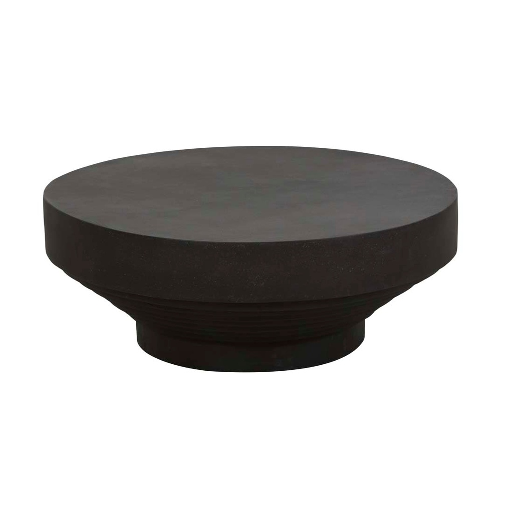 [MAURITIUS-DRUM-COFFEE-TABLE-BLACK-FLECK-EBONY-CTO-MAUR-DRUM-EBONY] Mauritius Drum Coffee Table - Black Fleck - Ebony