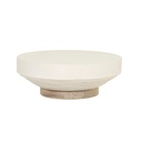 Mauritius Drum Coffee Table - White Fleck - Aged Teak