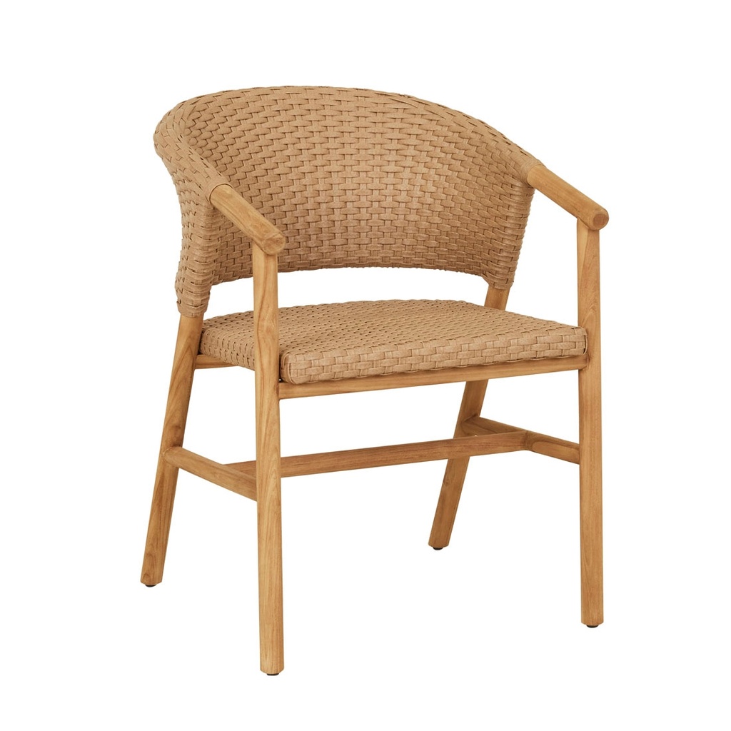 [MAURITIUS-WRAP-DINING-ARMCHAIR-SAFARI-WEAVE-HONEY-TEAK-CH-MAUR-WRAP-HONEY-TEAK] Mauritius Wrap Dining Armchair - Safari Weave - Honey Teak