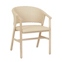 Mauritius Wrap Dining Armchair - Shell - Aged Teak