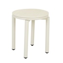 Melba Round Side Table - Faux Light Travertine - Sandcastle