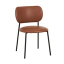Miller Dining Chair - Tan - Black Metal