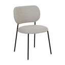 Miller Dining Chair - Taupe Boucle - Black Metal