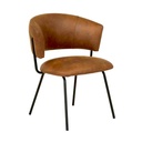 Mimi Dining Chair - Tan - Black Metal