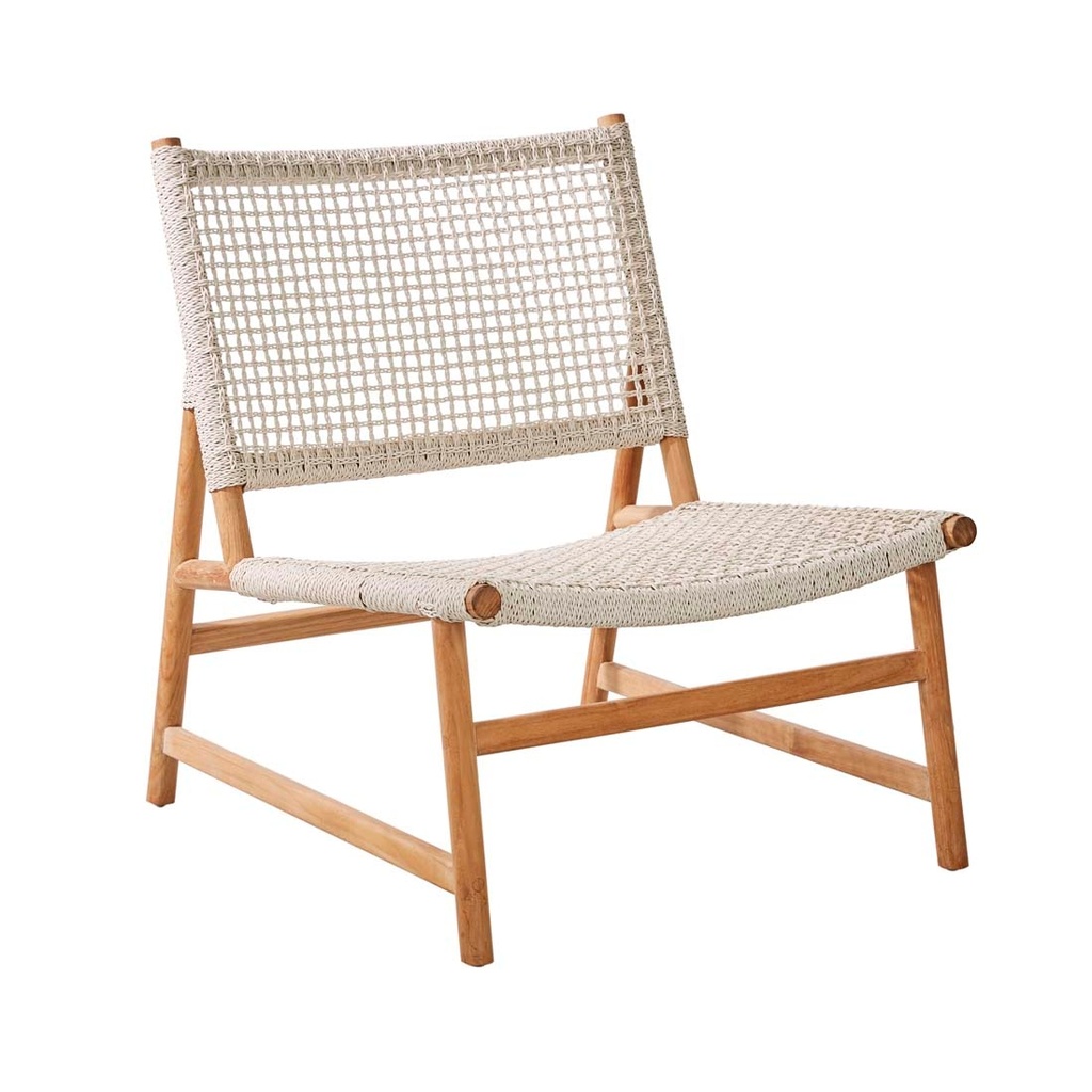 [MIRA-OCCASIONAL-CHAIR-WHITE-BRAID-NATURAL-TEAK-CH-MIR-OCC-NATURAL-TEAK] Mira Occasional Chair - White Braid - Natural Teak