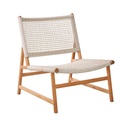 Mira Occasional Chair - White Braid - Natural Teak