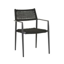 Montroi Repose Dining Armchair - Black Rope - Iron Stone