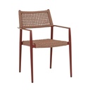 Montroi Repose Dining Armchair - Burgundy Rope - Sunbaked Clay