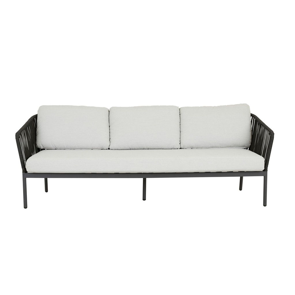 Montroi Rope 3 Seater Sofa - Iron Stone - Silver Mist
