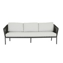 Montroi Rope 3 Seater Sofa - Iron Stone - Silver Mist