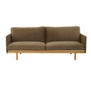 Tolv Pensive 2 Seater Sofa - Olive Nano-Suede - Light Oak