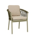 Montroi Weave Dining Armchair - Jungle Green - Natural