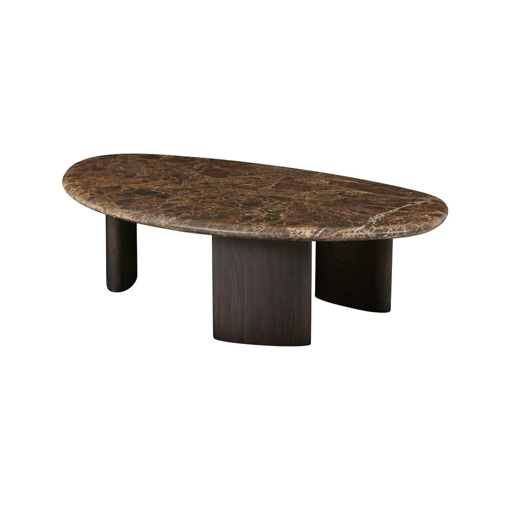 [NATADORA-KORA-MARBLE-COFFEE-TABLE-LARGE-NATURAL-EMPERADOR-MARBLE-BISON-OAK-CTO-NAT-KOR-MAR-LG-BISON-OAK] Natadora Kora Marble Coffee Table - Large - Natural Emperador Marble - Bison Oak