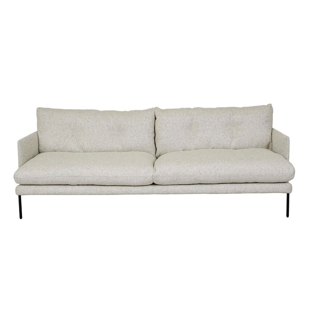 Natadora Mercer 3 Seat Sofa - Mist - Black Metal