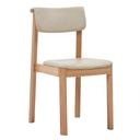 Natadora Noki Upholstered Dining Chair - Limestone Leather - Light Oak