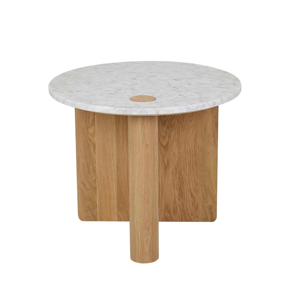 [NATADORA-PIVOT-MARBLE-SIDE-TABLE-WHITE-MARBLE-LIGHT-OAK-LTO-NAT-PIV-MAR-LIGHT-OAK] Natadora Pivot Marble Side Table - White Marble - Light Oak