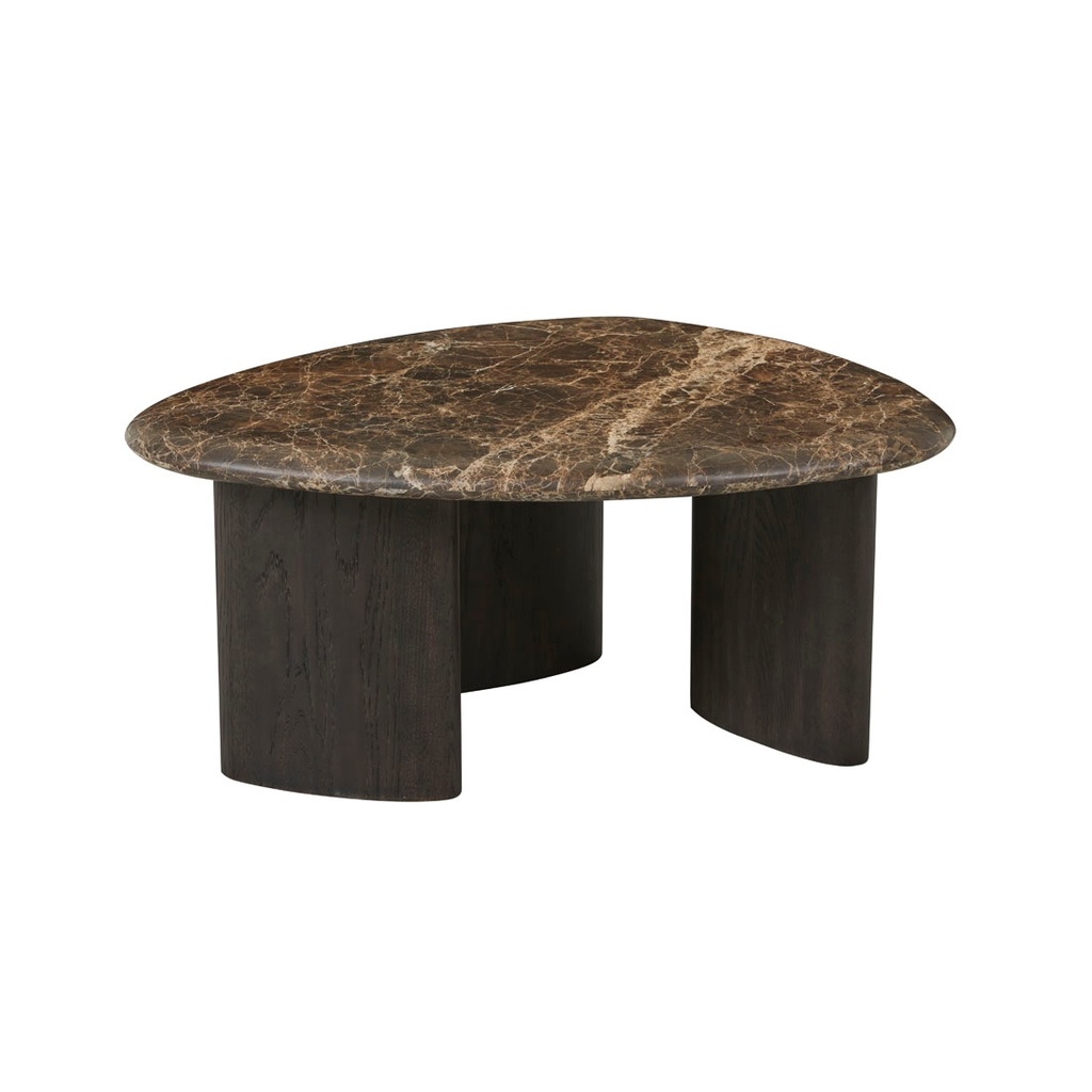 Natadora Kora Marble Coffee Table - Small - Natural Emperador Marble - Bison Oak