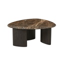 Natadora Kora Marble Coffee Table - Small - Natural Emperador Marble - Bison Oak