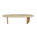 Nido Marble Coffee Table - Onyx Travertine - Natural Ash