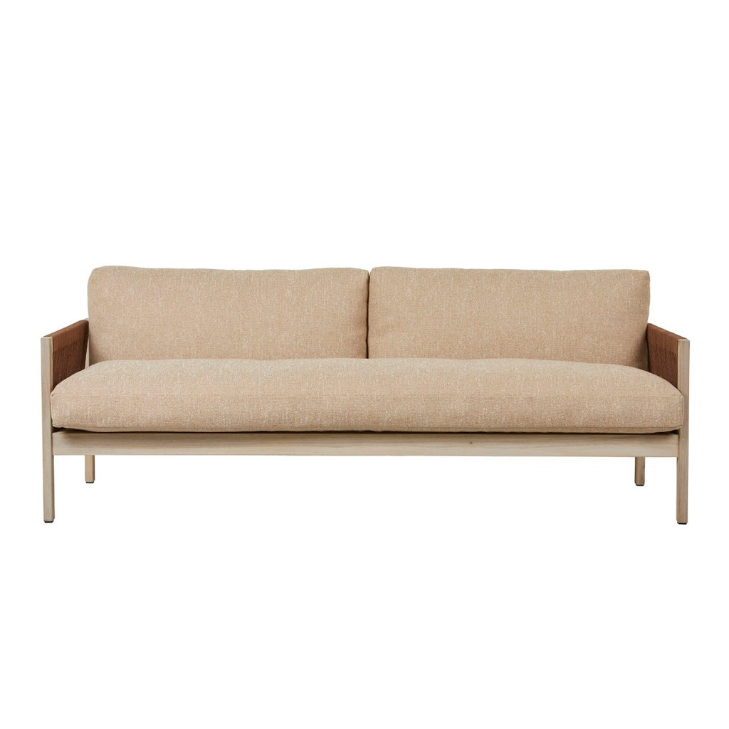 Normandy Linear 3 Seater Sofa - Sesame - Aged Teak
