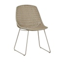 Normandy Sleigh Dining Chair - Oyster Weave - Linen Metal