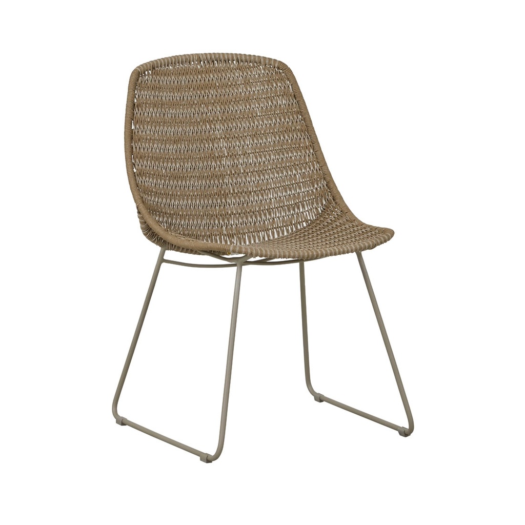 [NORMANDY-SLEIGH-DINING-CHAIR-PEBBLE-WEAVE-PLATINUM-CH-NOR-SLE-ALU-PLATINUM] Normandy Sleigh Dining Chair - Pebble Weave - Platinum