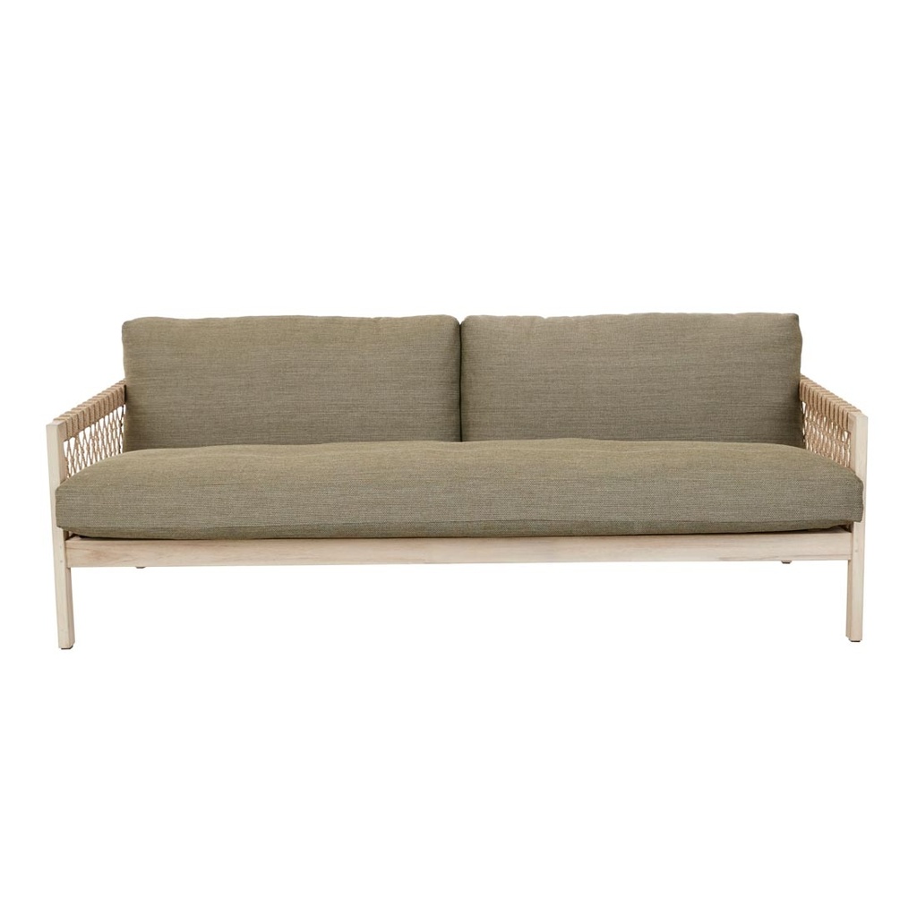 Normandy Twist 3 Seater Sofa - Aged Teak - Emerald