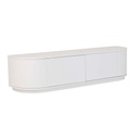 Oberon Crescent Entertainment Units - White Grain Ash