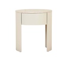 Oberon Crescent Marble Bedside - Natural Travertine - Shell