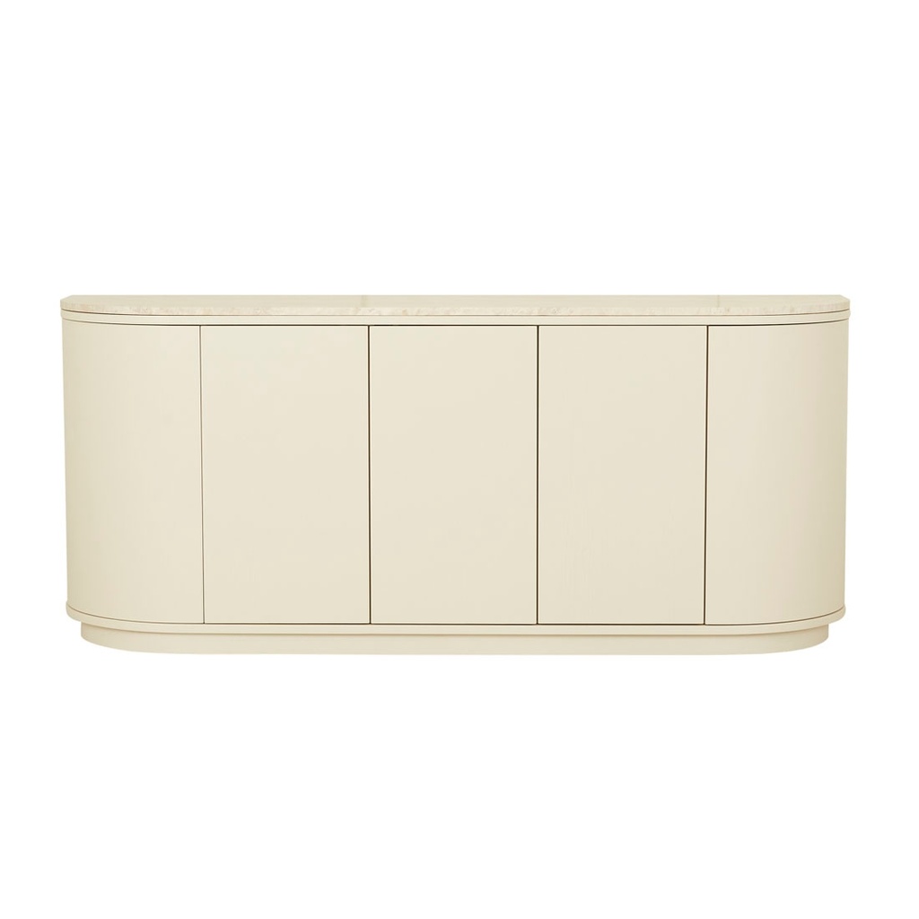 Oberon Crescent Marble Buffet - Natural Travertine - Shell